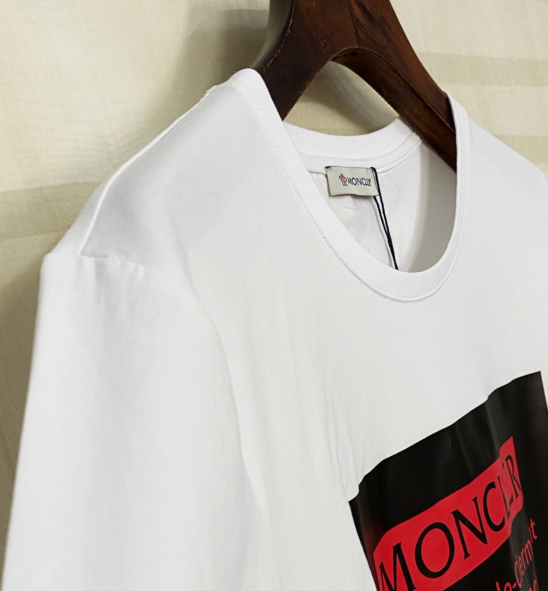 M0nc1er 2020 short-sleeved men's T-shirt with oversized logo, round neck, not fading