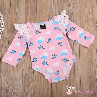 Áo Liền Quần Dài Tay Có Hình Đám Mây Màu Hồng Xinh Xắn Dành Cho Bé Gái