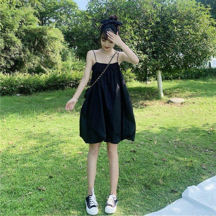 Đầm chữ A hai dây dáng rộng ngọt ngào thời trang mùa hè Hàn Quốc cho nữ