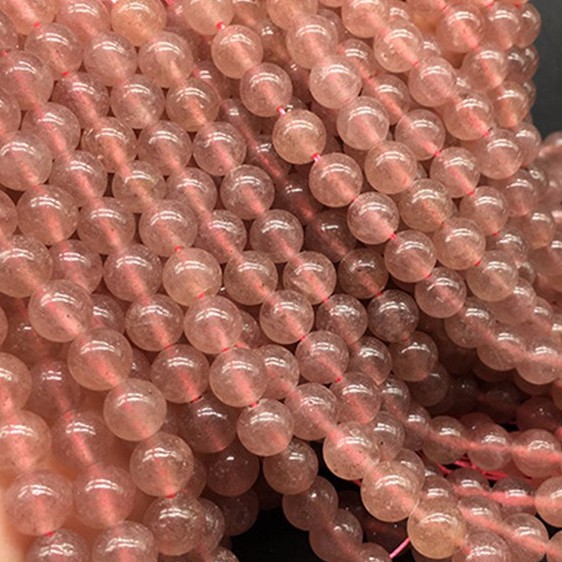 Chuỗi Hạt Đá Thạch Anh Tự Nhiên Hình Trái Dâu 4-12mm Dùng Làm Vòng Đeo Tay diy