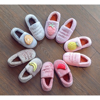 Giày Bông Vải Lông Xù Cực Ấm Hình Hoa Quả CUTE Dành Cho Trẻ Em -HOT
