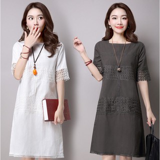 Đầm Chữ A Phối Ren Phong Cách Hàn Quốc Thiết Kế Đơn Giản Sang Trọng