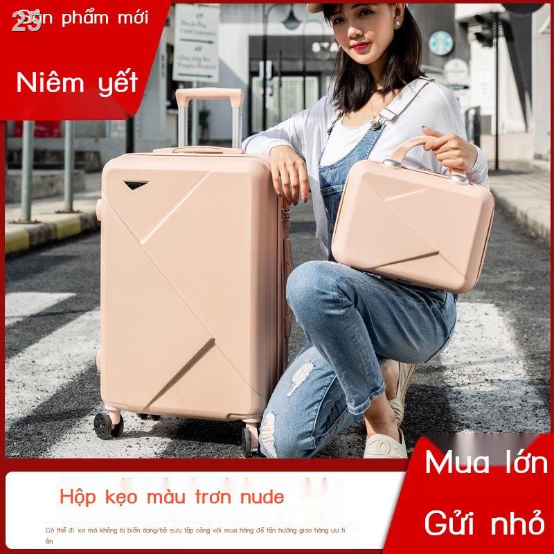 [hàng mới][22 năm]Vali màu kẹo ngọt đỏ ròng nhỏ tươi hộp đựng xe đẩy nữ bánh phổ thông đồ mật khẩu nam