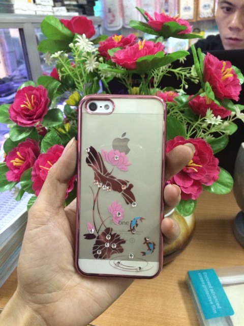 Ốp ip5/5s Hoa sen Đính Đá