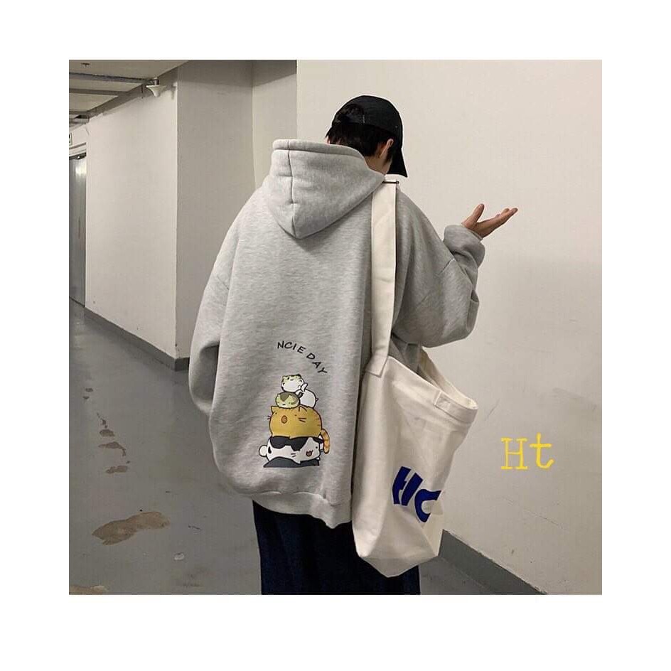 Áo hoodie 3d mèo day in lưng HTH1220