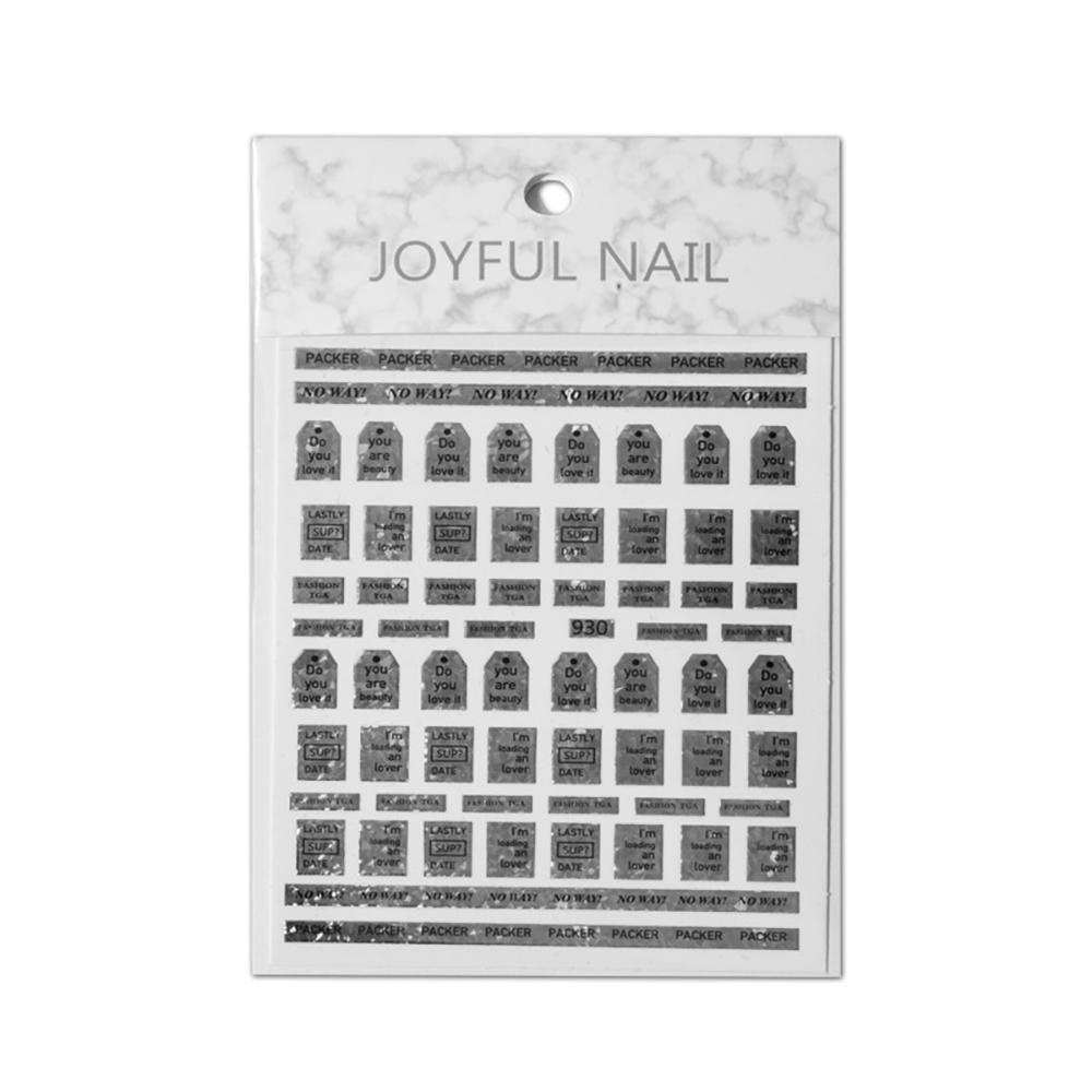 QQMALL Kim Tuyến Chữ Cái 3D Đính Móng Nghệ Thuật