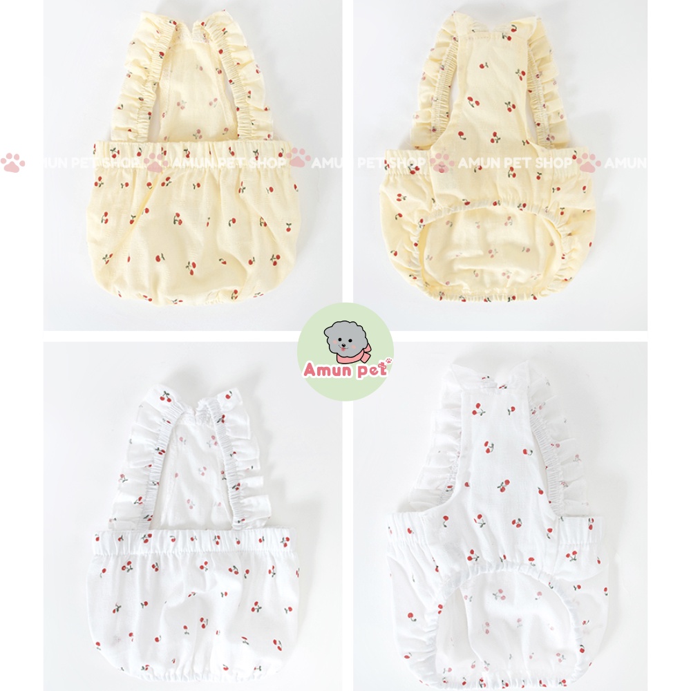 Áo Cho Chó Mèo Hoạ Tiết Quả Cherry Phong Cách Hàn Quốc Dễ Thương Quần Áo Thời Trang Thú Cưng Cao Cấp Giá Rẻ Amun Pet
