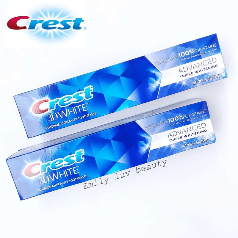 Kem đánh răng Crest 3D White Advanced Triple Whitening 158g