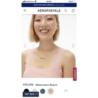 Áo 2 dây bản to AÉROPOSTALE dáng croptop quyến rũ, thanh lịch đủ màu