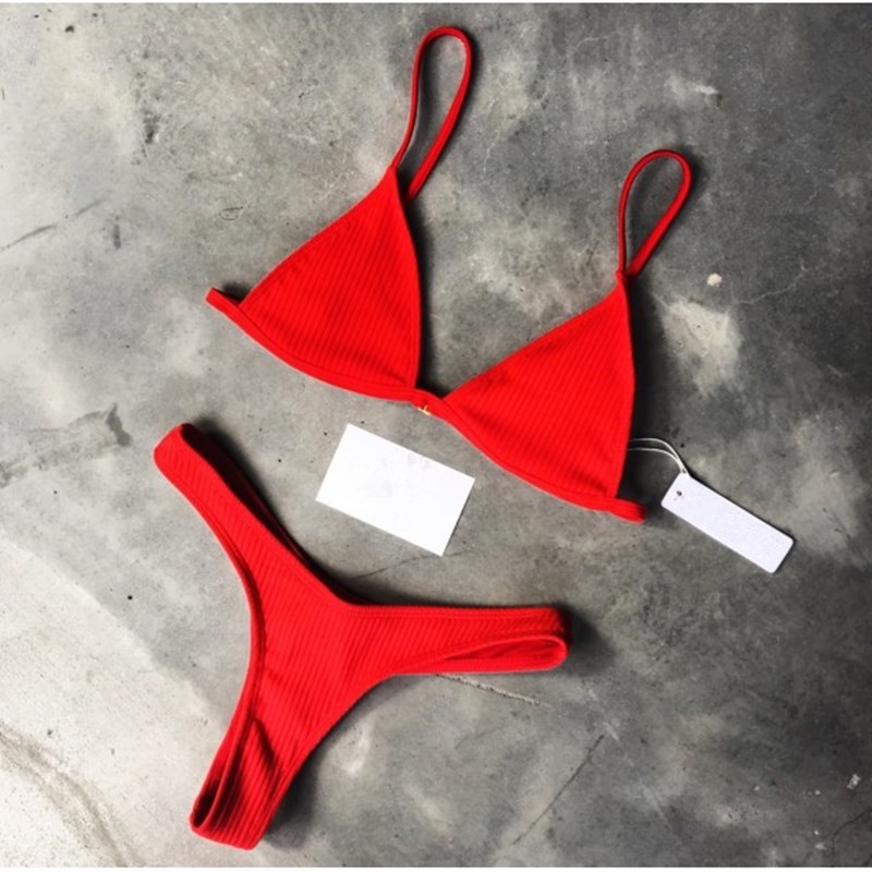 Bikini Dệt Kim Màu Trơn Gợi Cảm | BigBuy360 - bigbuy360.vn