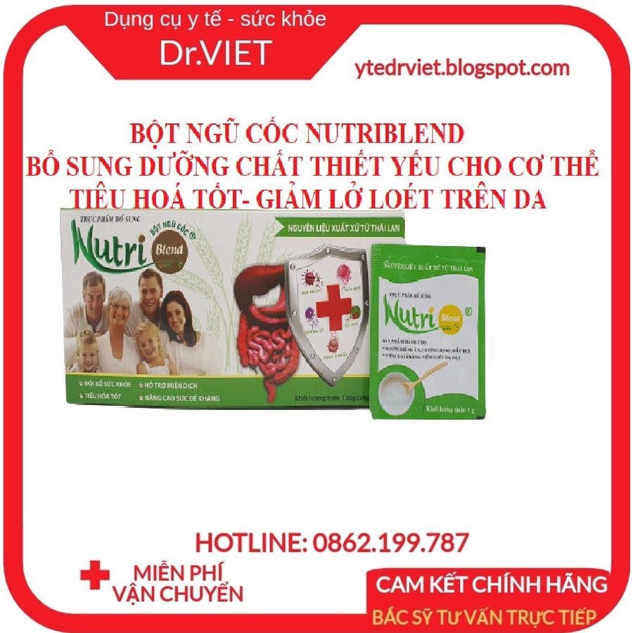 Bột Ngũ Cốc Nutriblend- Hỗ trợ rối loạn tiêu hóa, loét đại tràng, loét,đau dạ dày, tiêu chảy, táo bón, rối loạn tiêu hoá