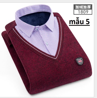 Áo len cổ sơ mi