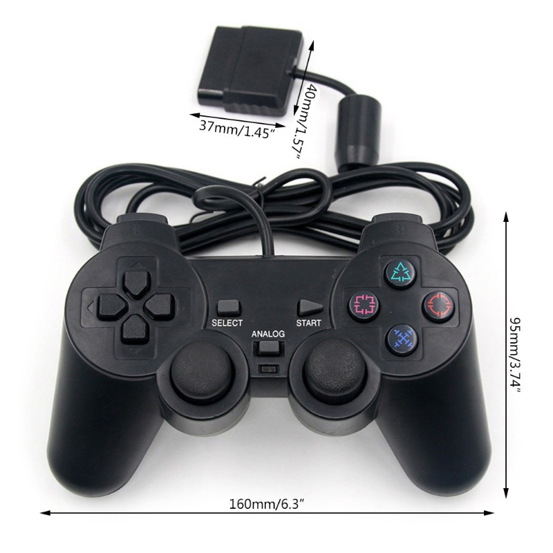 Tay Cầm Chơi Game Có Dây Hsv Kép Rung Ps2 Tương Thích Với Play Station 2