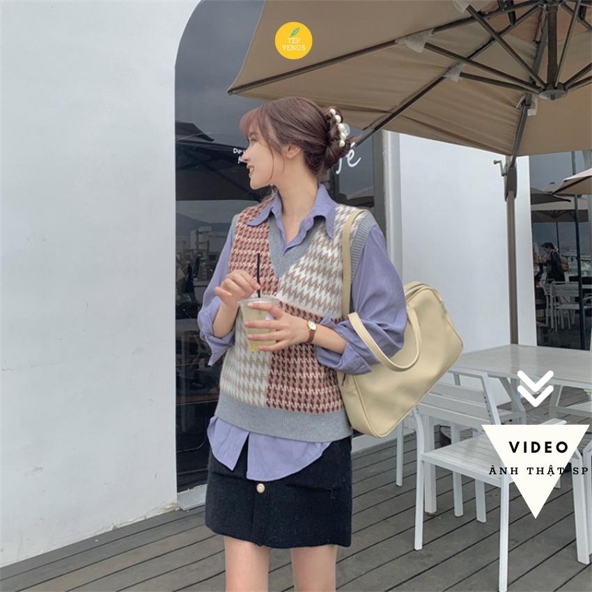 Áo Gile Len Nữ Zic Zac Chất Dày Dặn Phong Cách Hàn Quốc Tep Venus