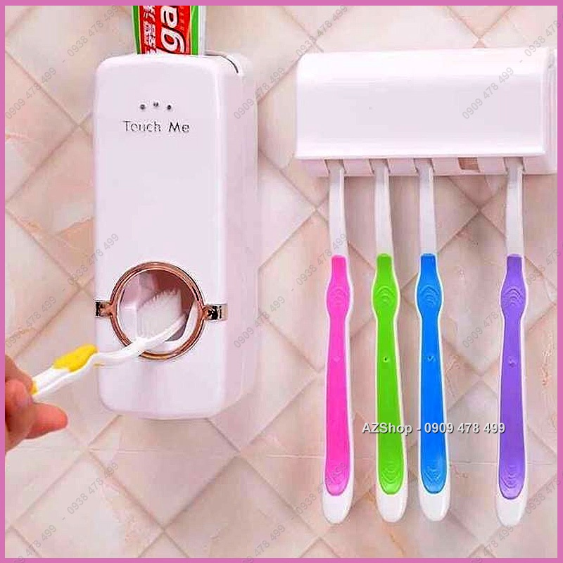 MÁY XỊT KEM ĐÁNH RĂNG TOUCH ME &amp; GIÁ TREO BÀN CHẢI - 6048