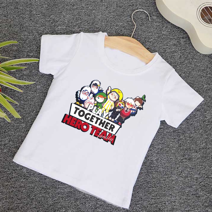Áo thun cho bé in hình Hero team play to gether 3 màu cực chất bé cực thích