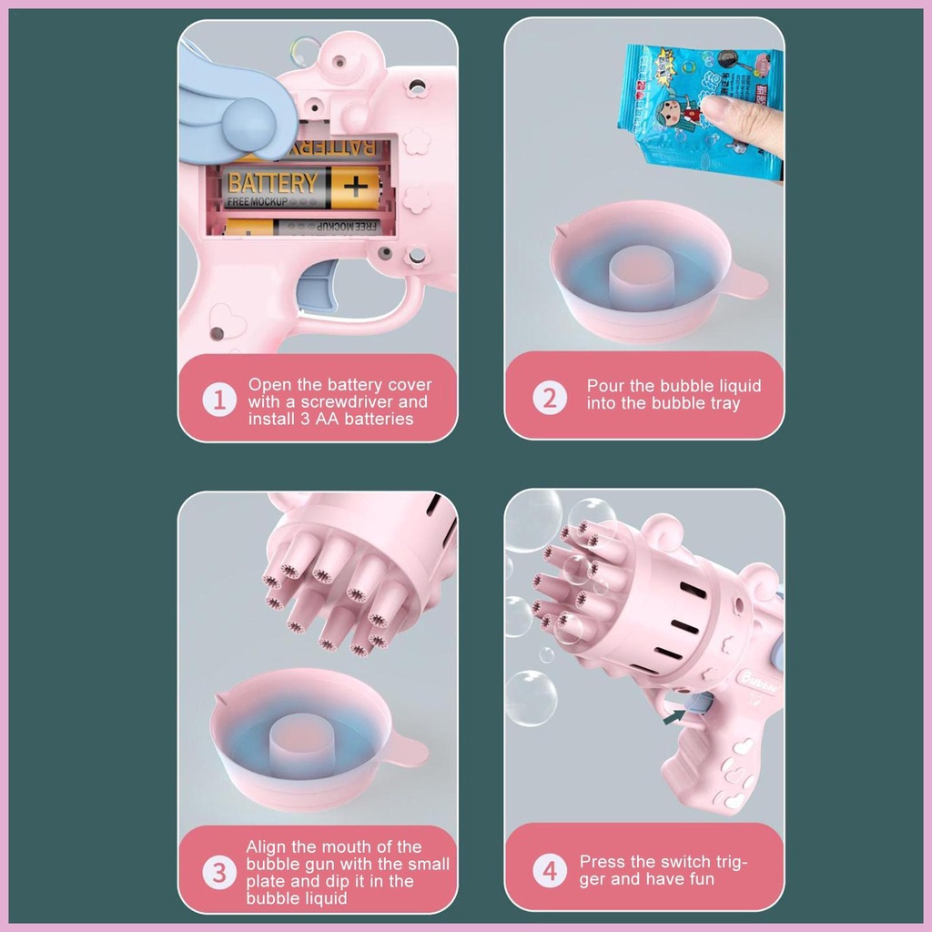 Đồ Chơi Máy Thổi Bong Bóng 10 Lỗ Vui Nhộn Cho Trẻ Em