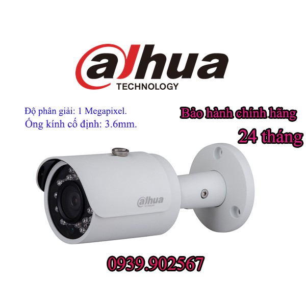 Camera HDCVI/HDTVI/AHD/Analog hồng ngoại 1.0 Megapixel DAHUA HAC-HFW1000SP-S3