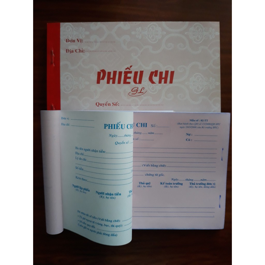 Combo 10 cuốn phiếu thu / phiếu chi / hóa đơn 2 liên 100 tờ 13x19