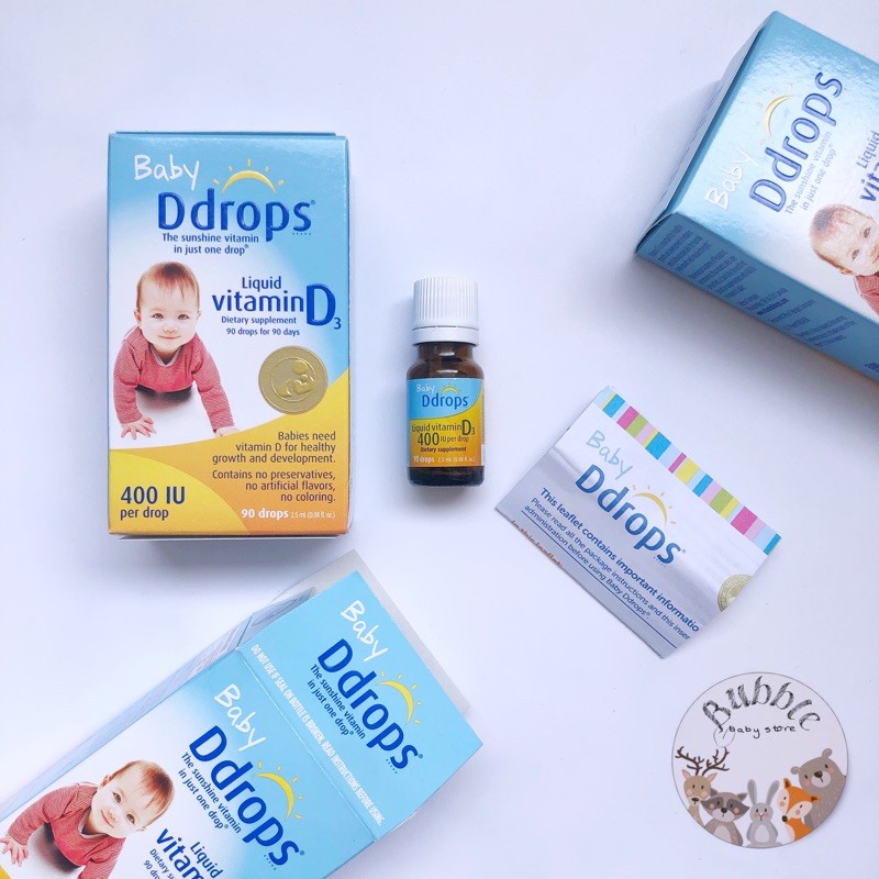 Vitamin D3 cho bé 0m+ Baby Ddrops Mỹ 90 giọt