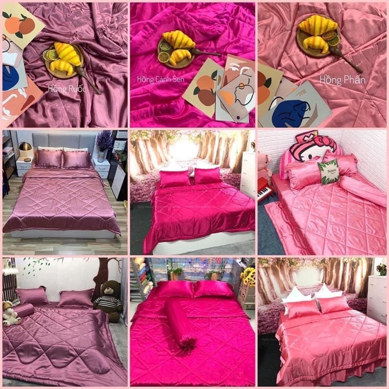 BỘ GA NỆM PHI LỤA SÉT 4MÓN   - GIÁ RẺ NHẤT SÀN