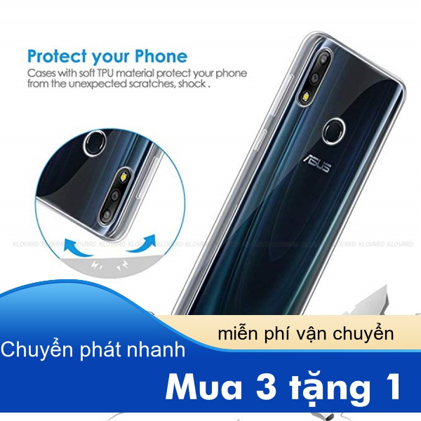 Ốp điện thoại TPU dẻo trong suốt thời trang cho Asus Zenfone ROG Phone 4 5 6 7 ZS670KS ZS671KS ZB555KL ZB570TL ZB631KL ZB633KL ZB634KL ZC554KL ZS630KL Max Plus Pro M1 M2 Ultimate