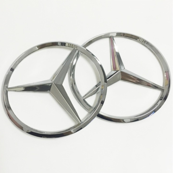 Logo biểu tượng sau xe Mercedes hình ngôi sao 3 cánh đường kính 90mm