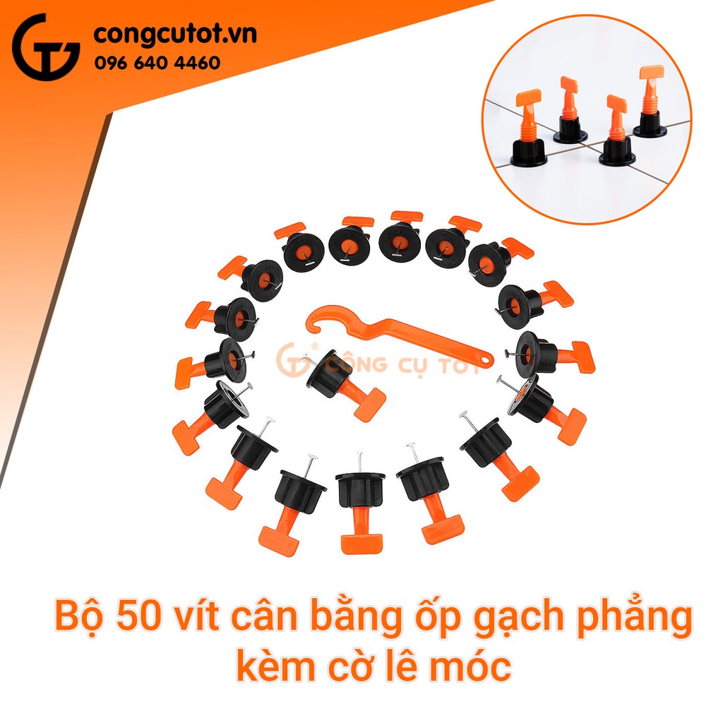 Dụng cụ nẹp ke cân bằng,  vít cân bằng ốp phẳng gạch - kèm cờ lê móc