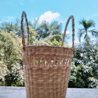 Giỏ cói đựng chai nước, treo hoa...