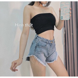 Áo ống thun gân croptop - hình sàn chụp thật Z0U