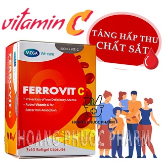 Hộp Ferrovit C (Mới) Bổ Sung Vitamin C Tăng Hấp Thu Sắt 30 Viên