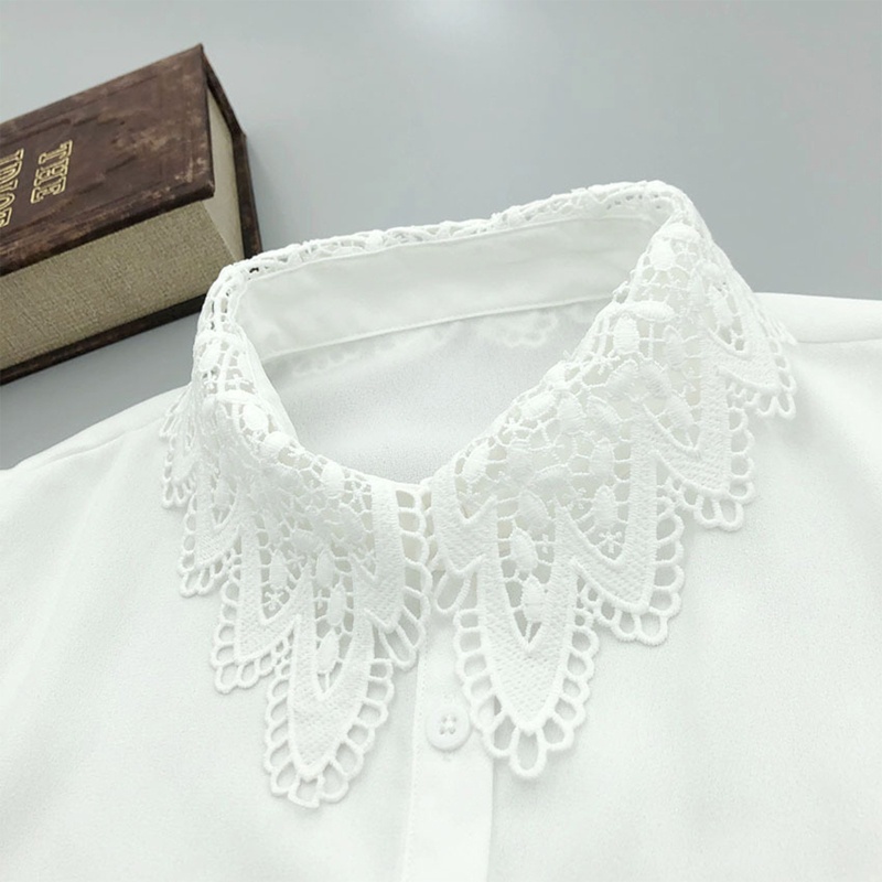 Cổ Áo Rời Cổ Bẻ Giả Sơ Mi Màu Trơn Thời Trang Cho Nữ