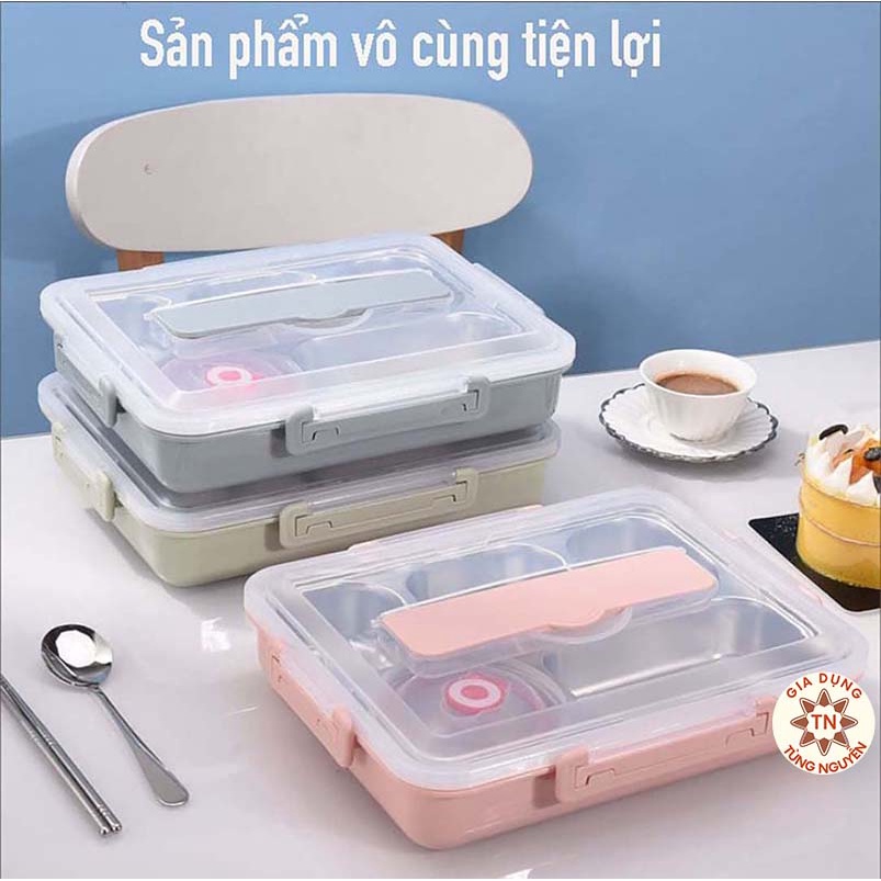 Hộp Đựng Cơm Giữ Nhiệt 5 Ngăn Inox Tốt Nhât Cho Dân Văn Phòng Cao Cấp Thiết Kế Thông Minh [HỘP CƠM 5 NGĂN]