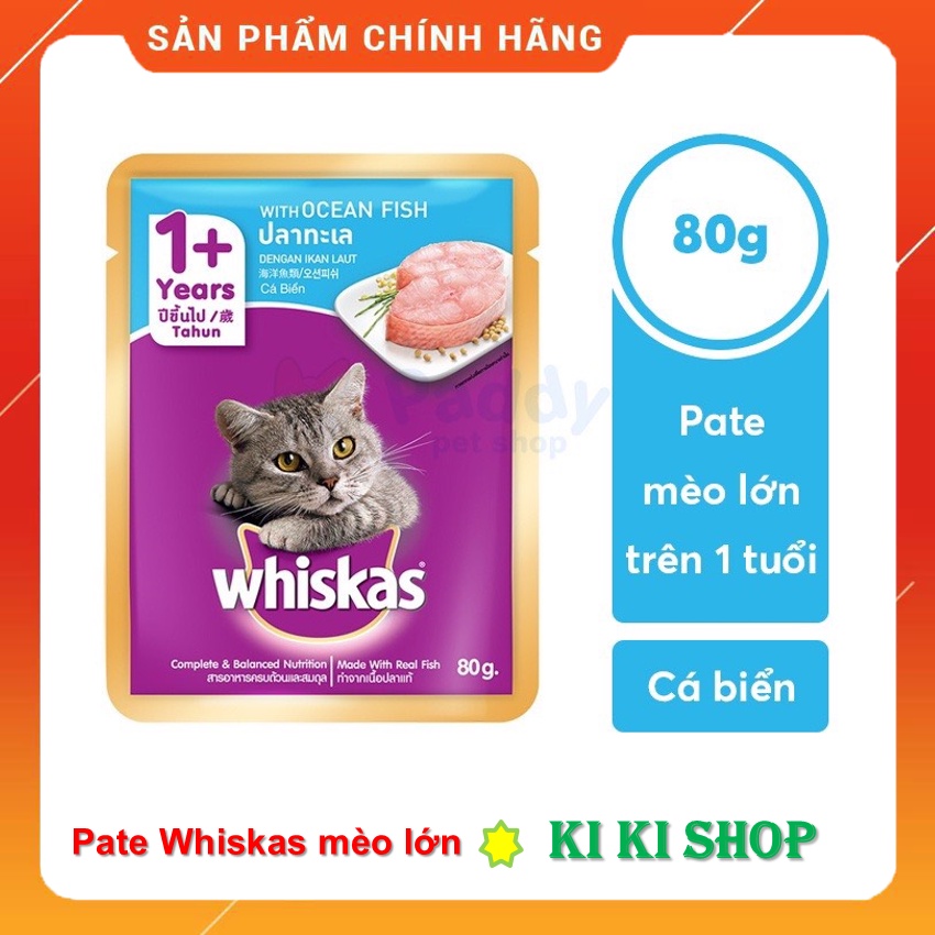 PATE CHO MÈO CON VÀ MÈO LỚN - WHISKAS GÓI