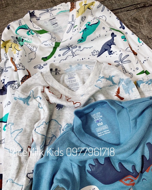 Bộ bozip carter 3 mẫu xuất dư xịn cho bé