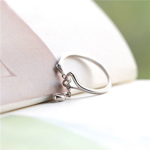 Nhẫn bạc mặt hình giọt nước thanh lịch thời trang cho nữ