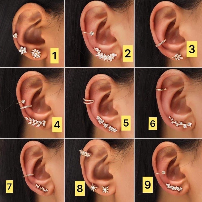 Set khuyên cài vành tai Khuyên tai Chất