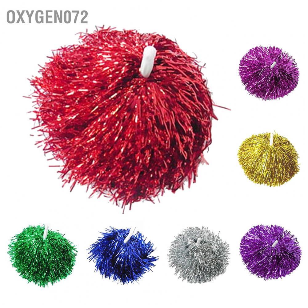 Oxygen072 Cheerleading Pom Poms with Straight Handle Team Spirit Cheering Props for Aerobics Dancing School Sports Game