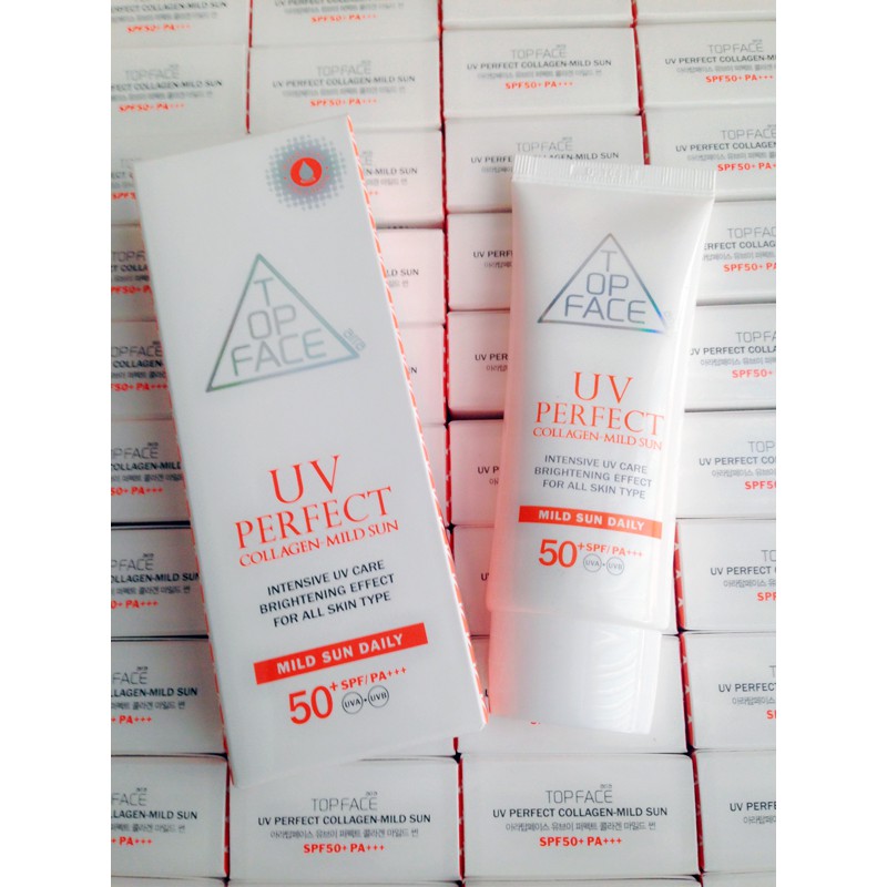 Kem chống nắng TOP FACE UV PERFECT Collagen - Mild Sun SPF+50/PA+++ Hàn Quốc 70ml | BigBuy360 - bigbuy360.vn
