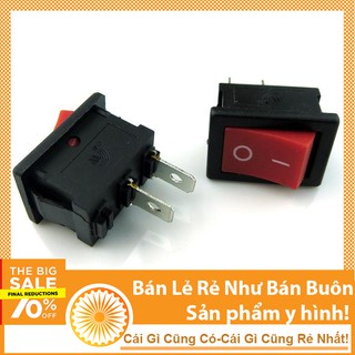 Công Tắc Bập Bênh 6A 250V 2 Chân , Công Tắc ON/OFF Đỏ