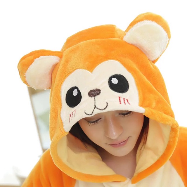 Bộ ngủ thú bông hình con khỉ cam