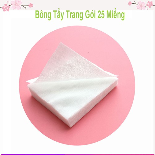 Bông Tẩy Trang Mini Bỏ Túi Du Lịch - Bông tẩy Trang Gói 25 Miếng Xinh Xắn