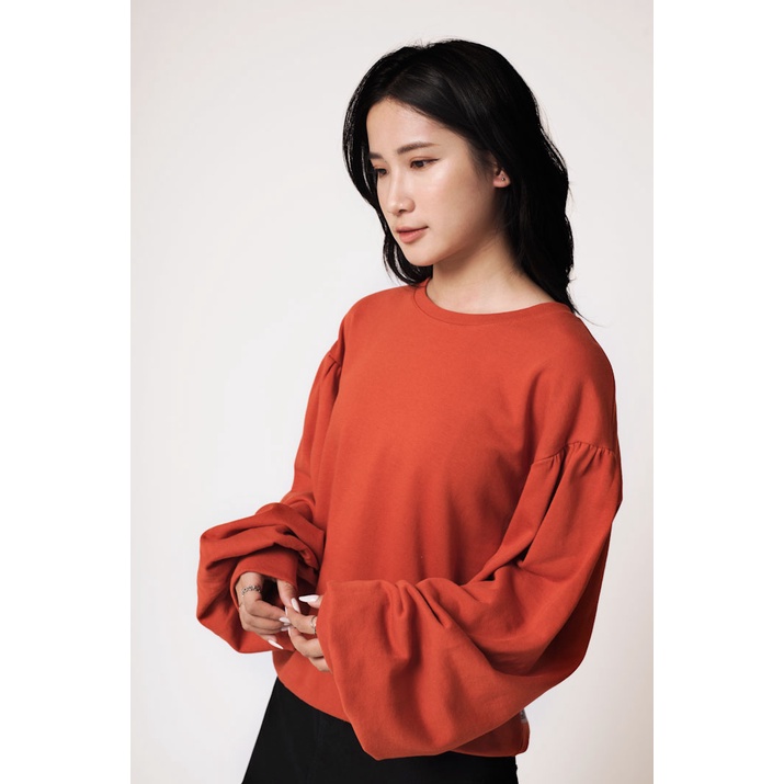 Áo Sweatshirt Nỉ Không Mũ Nữ BOO Dáng Rộng Phối Tay Bồng Nữ Tính | BigBuy360 - bigbuy360.vn