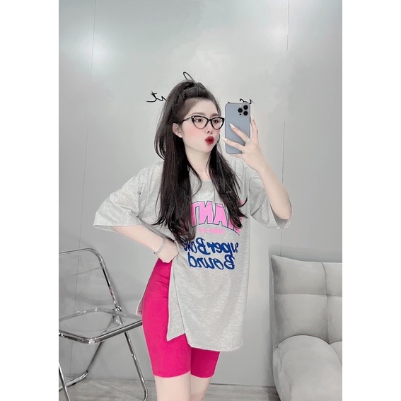 Set ngố áo vạt dài xẻ tà hai màu vải đẹp giá rẻ