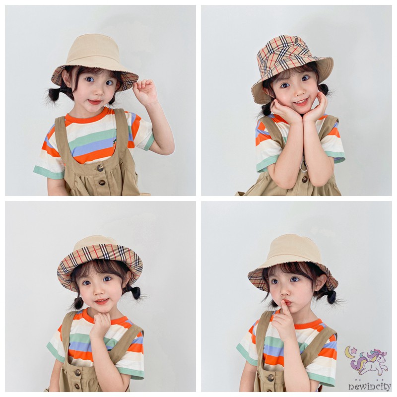 Mũ Tai Bèo Họa Tiết Caro Cho Bé Gái