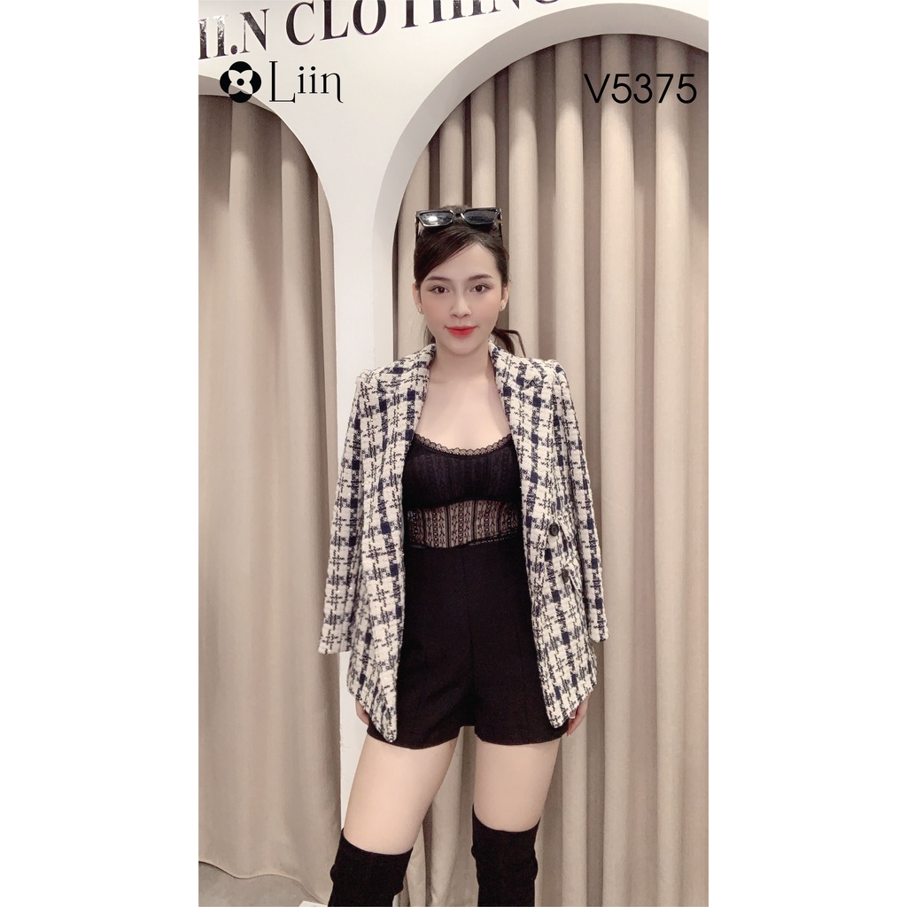 Áo Vest Dạ Tweet cao cấp Kẻ sọc Mix 4 cúc chất dày dặn, kiểu dáng sang trọng dễ phối đồ Liin Clothing V5375 | BigBuy360 - bigbuy360.vn