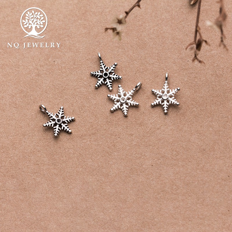 Charm bạc bông tuyết mặt treo - NQ Jewelry