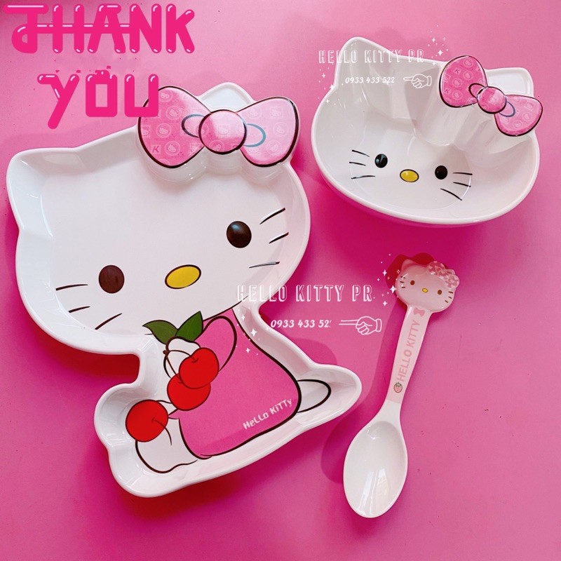 Chén dĩa 3D mẫu mới Hello Kitty