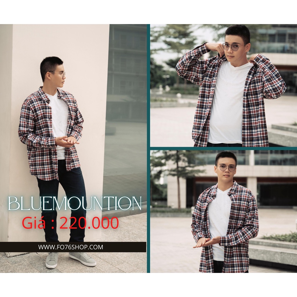 ÁO SƠ MI NAM TAY DÀI XUẤT DƯ BLUE MOUNTAIN COTTON SỌC -FO76 SHOP