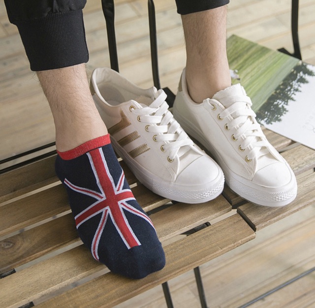 VỚ TẤT NGẮN NAM / UNISEX ĐỎ - XANH NAVY (NOEL2)